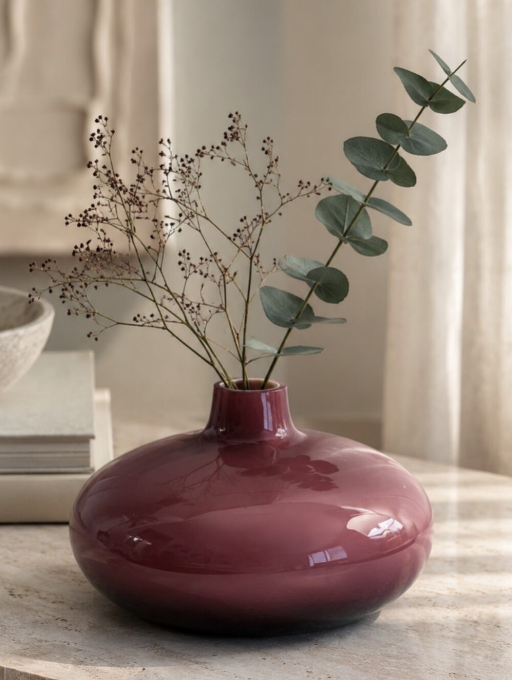 Johanna Jelinek Ikea Mauve Cased Art Glass Sculptural Bud Vase